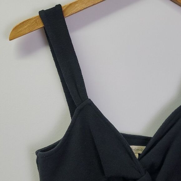 Madewell Cutout Knot Front Crop Top Black Size XL - Picture 2 of 7